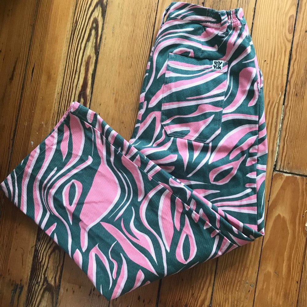 Lucy & Yak L.E. Cole ORGANIC DENIM Mari Zebra Print Jeans